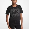 Tricou din bumbac cu logo decorativ