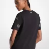 Tricou din bumbac cu logo decorativ