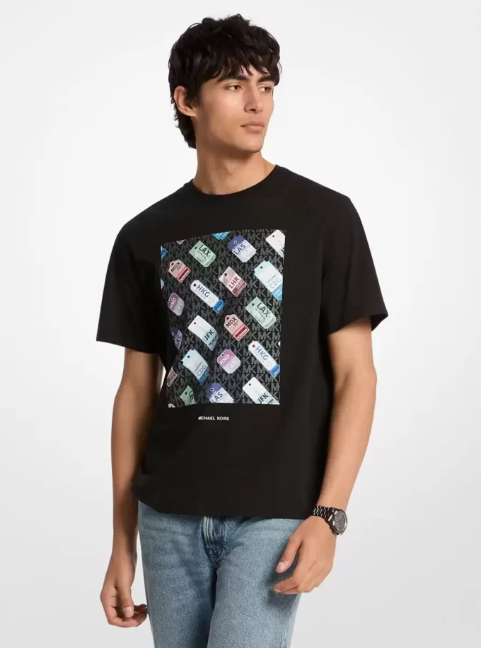 Tricou din bumbac cu logo grafic Tricou din bumbac cu logo grafic