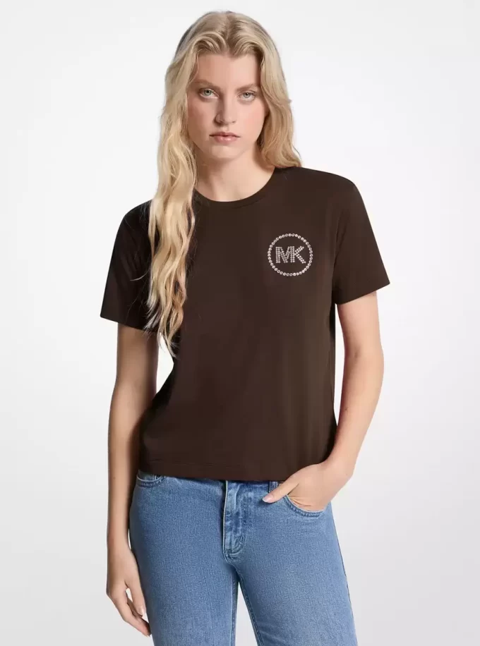Tricou din bumbac organic cu logo decorativ Tricou din bumbac organic cu logo decorativ