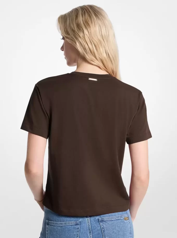 Tricou din bumbac organic cu logo decorativ Tricou din bumbac organic cu logo decorativ