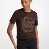 Tricou din jerseu de bumbac organic cu logo și breloc Tricou din jerseu de bumbac organic cu logo și breloc