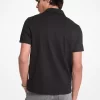 Tricou polo cu fermoar din amestec de bumbac piqué Tricou polo cu fermoar din amestec de bumbac piqué