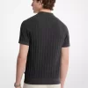 Tricou polo cu fermoar din tricot de bumbac Tricou polo cu fermoar din tricot de bumbac