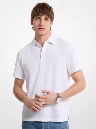 Tricou polo din bumbac elastic