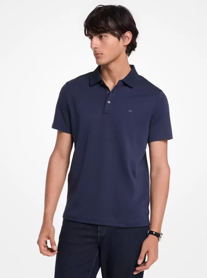 Tricou polo din bumbac și plasă