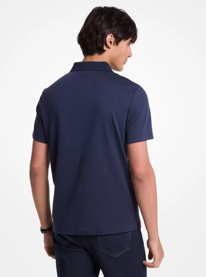 Tricou polo din bumbac și plasă