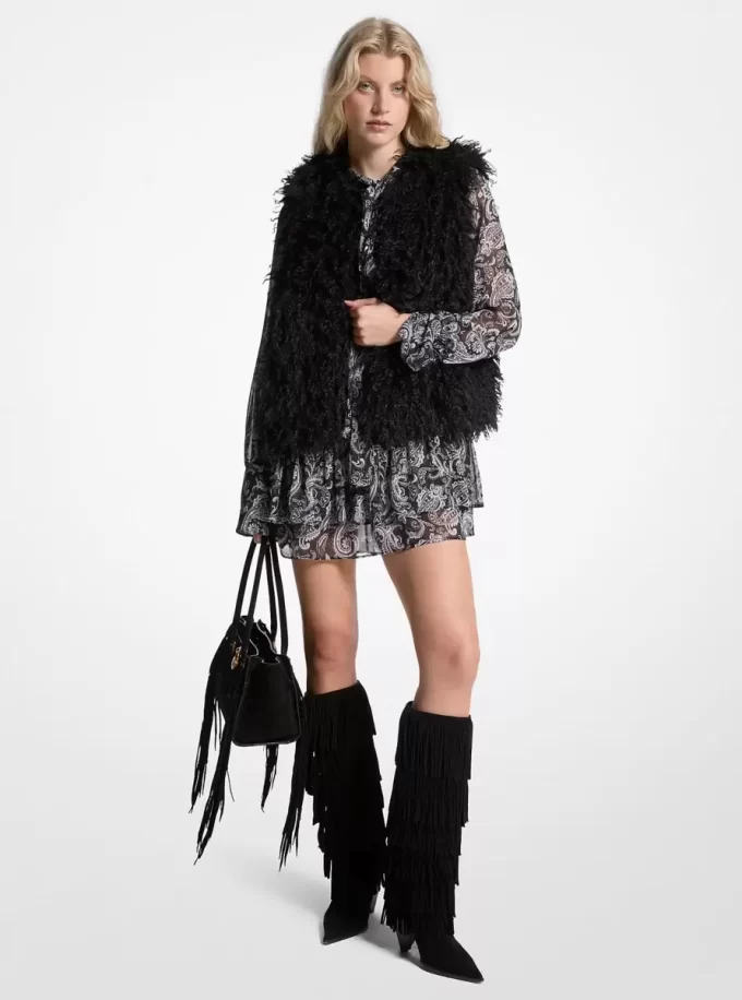Vestă din imitație de shearling Vestă din imitație de shearling