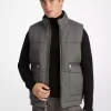 Vestă pufoasă din bumbac cu imprimeu Houndstooth Vestă pufoasă din bumbac cu imprimeu Houndstooth