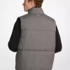 Vestă pufoasă din bumbac cu imprimeu Houndstooth Vestă pufoasă din bumbac cu imprimeu Houndstooth